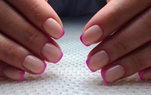 Розовый френч на короткие и длинные ногти: варианты дизайна с фото